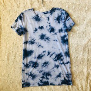 Pink X-Small Tie Dye Blue Short Sleeve Tee